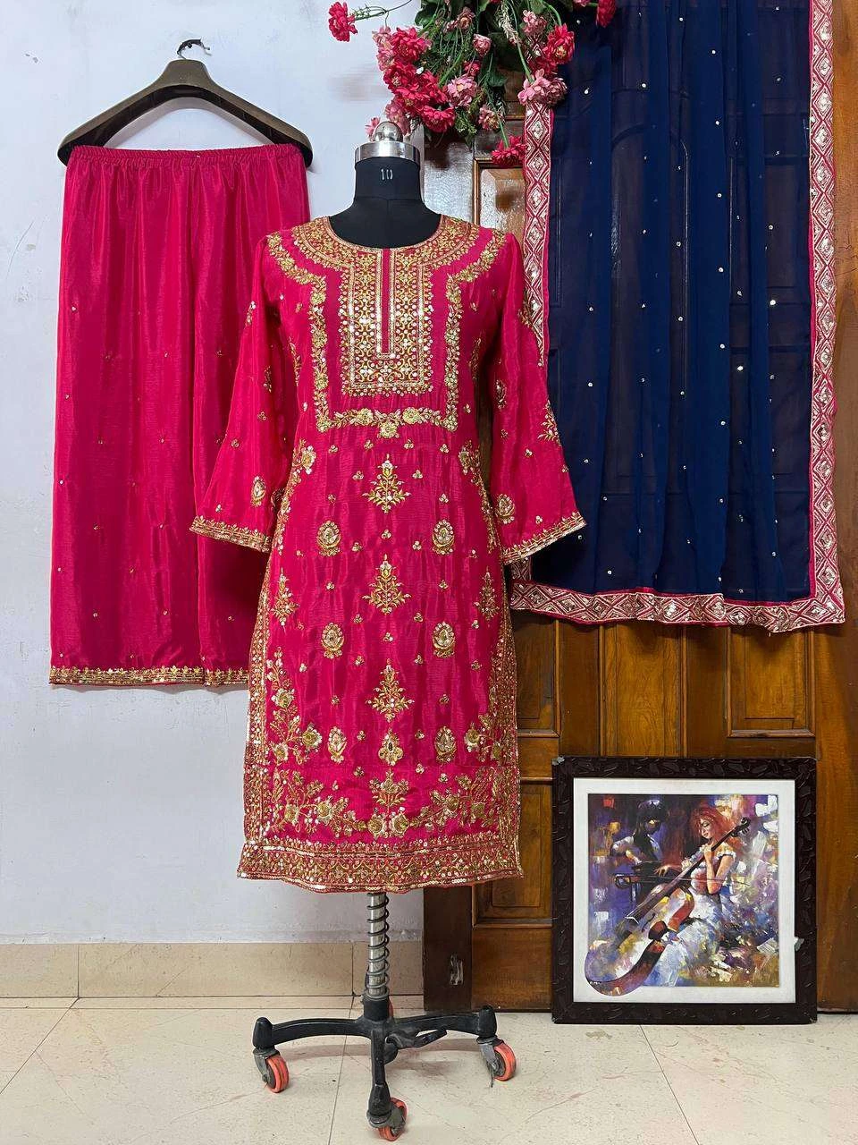 Vardan Ethnic Lc 1268 Chinon Silk Wholesale Pakistani Party Wear Salwar Suit — Wholesale Salwar Suits, MPA wholesale from Surat - Gallery Image 2